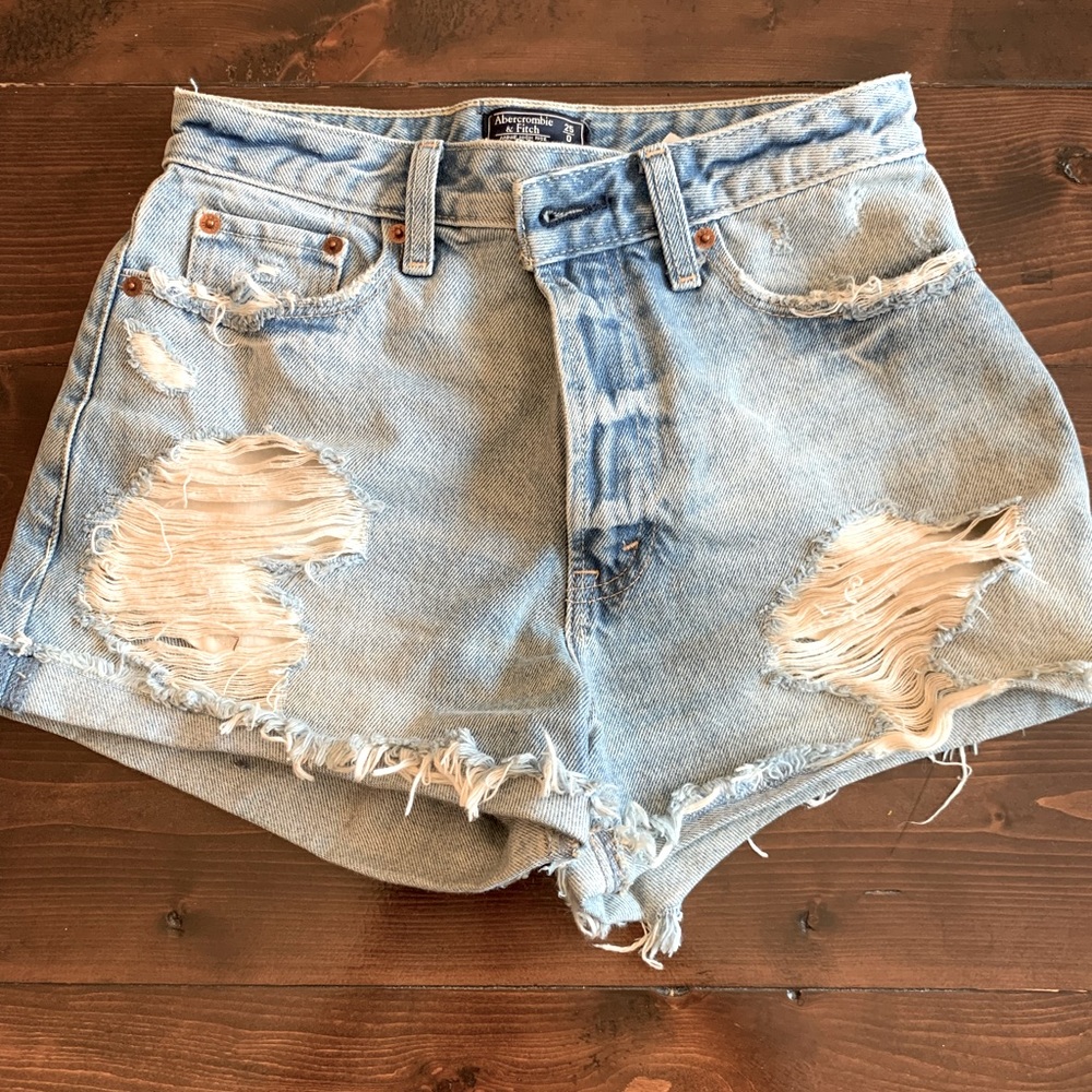 Abercrombie High Waisted Jean Shorts